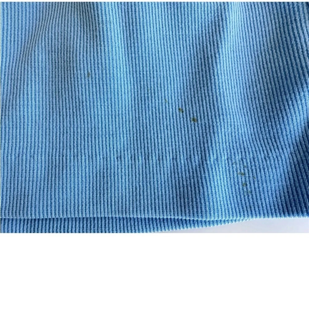 Vintage 70s K Mart Togs Blue Ruffle Floral Corduroy Overall Dress Size 4T *Flaws